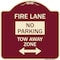 Signmission Fire Lane Tow-Away Zone W/ Bidirectional Arrow Heavy-Gauge Aluminum Sign, 18" x 18", BU-1818-23979 A-DES-BU-1818-23979 - alternate 1